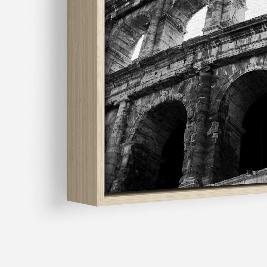 Obraz w ramie 50x50 - Koloseum w Czarnej Bieli - antyczna architektura, koloseum - rama drewno