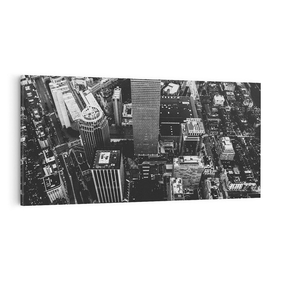 Obraz na płótnie 140x70 - Kontrastujące miasto - miasto, biało