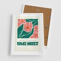 Plakat w ramie 50x70 - Retro Inspiracja - minimalistyczna kwiatowa kompozycja, pastelowe kolory - rama biała