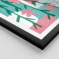 Plakat w ramie 40x50 - Rozkwitające Harmonie Form - abstrakcyjne pastelowe kwiaty, nowoczesna sztuka - rama czarna