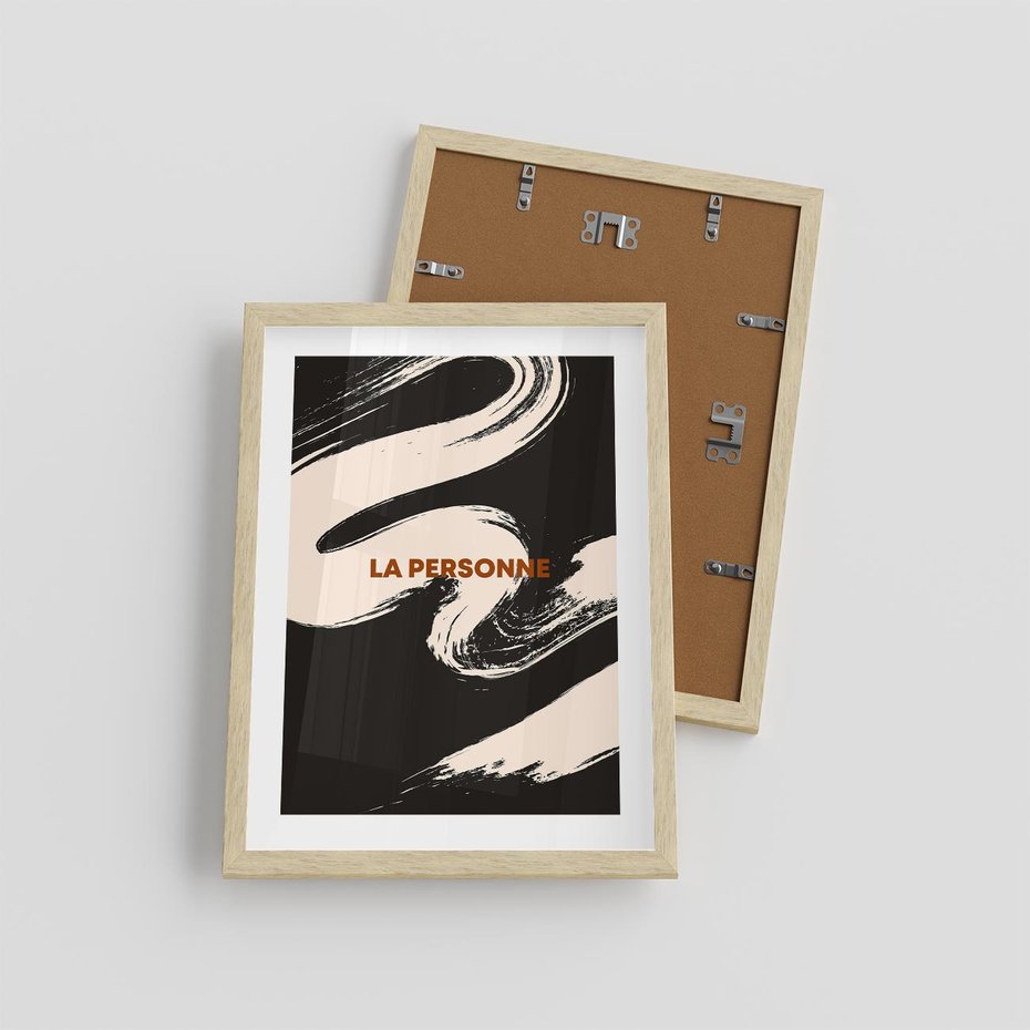 Plakat w ramie 30x40 - Ciemna Abstrakcja - abstrakcja w ciemnych kolorach, czarny - rama drewno