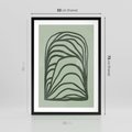 Plakat w ramie 50x70 - Zielonkawy Uścisk Natury - abstrakcyjny zielony motyw, skandynawski design - rama czarna
