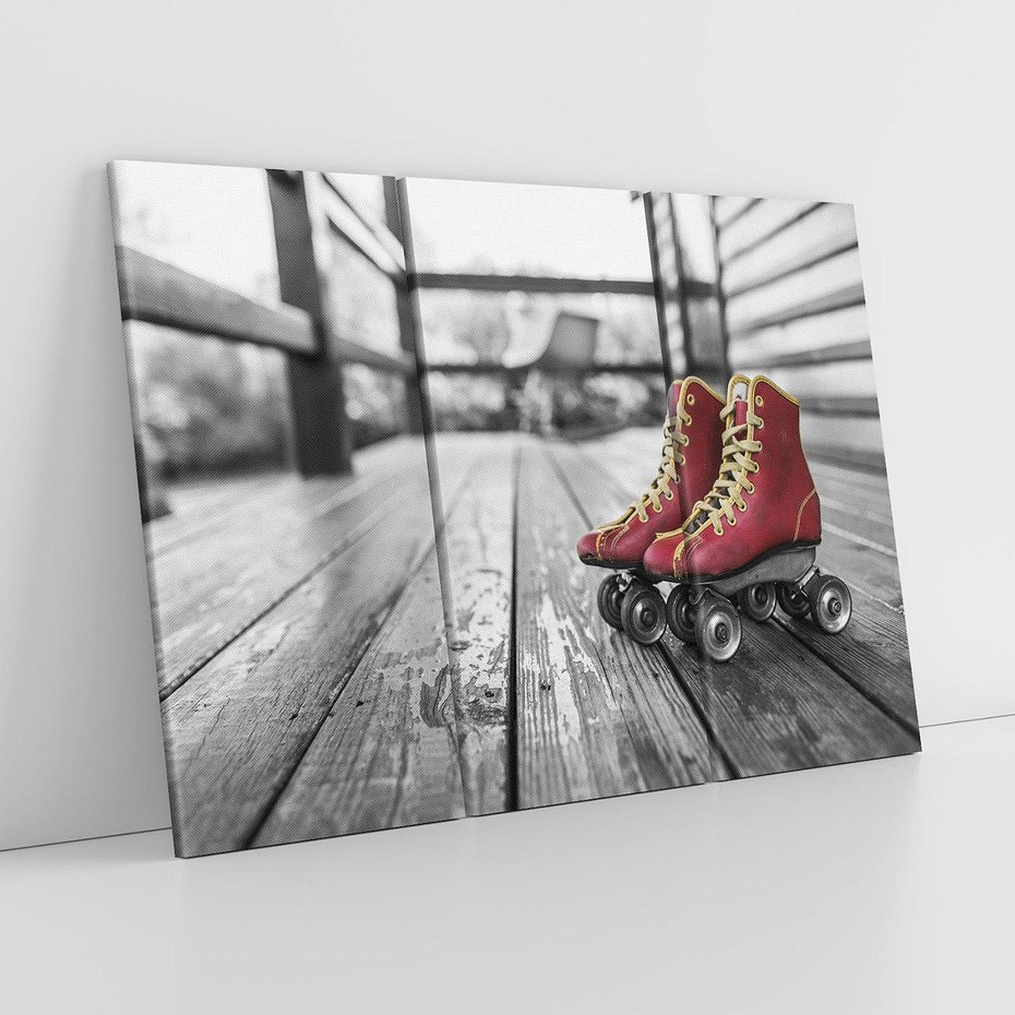 Obraz na płótnie 120x80 - Rolki Retro - Przejażdżka W Stylu - rolki, retro