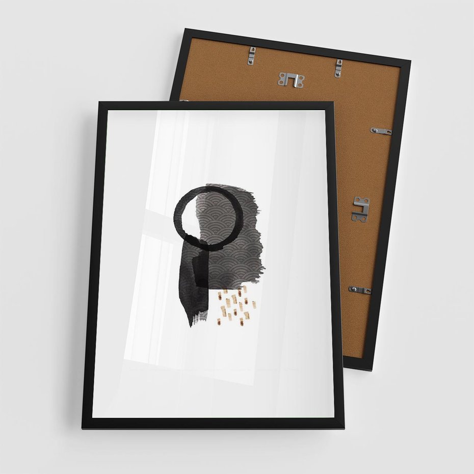 Plakat w ramie 50x70 - Japoński Minimalizm - grafika w japońskim stylu, minimalizm - rama czarna