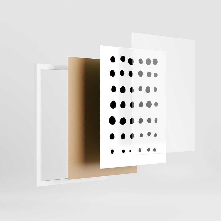 Plakat w ramie 30x40 - Migocące Anomalie - abstrakcyjna kompozycja z czarnych kropek, minimalistyczny czarno bialy plakat - rama biała