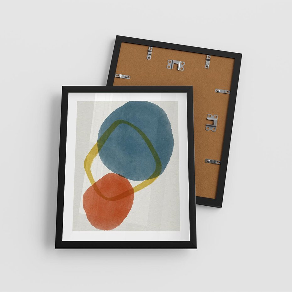 Plakat w ramie 40x50 - Modernistyczna Abstrakcja: Kolorowe Plamy - abstrakcja, modern - rama czarna