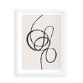 Plakat w ramie 50x70 - Migotliwa Kreatywność - abstrakcyjne szkicowane linie, minimalizm - rama biała