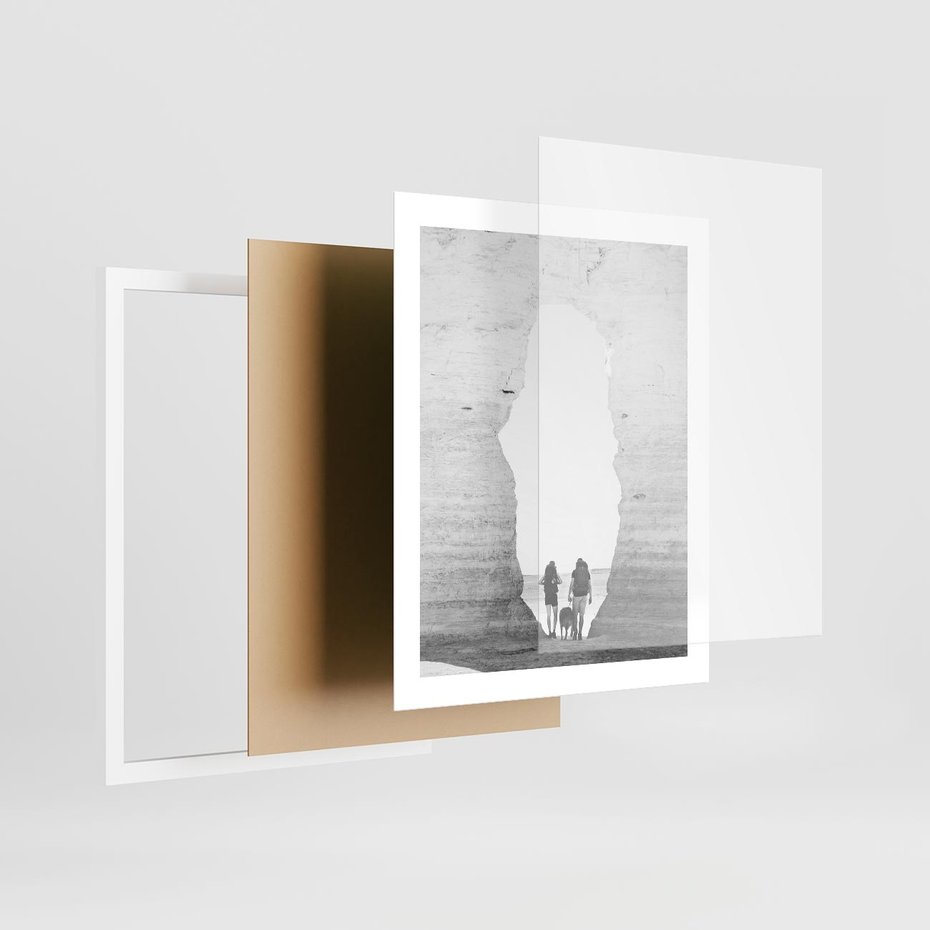 Plakat w ramie 40x50 - Podróżna Eksploracja - Echa Przygody - rama biała