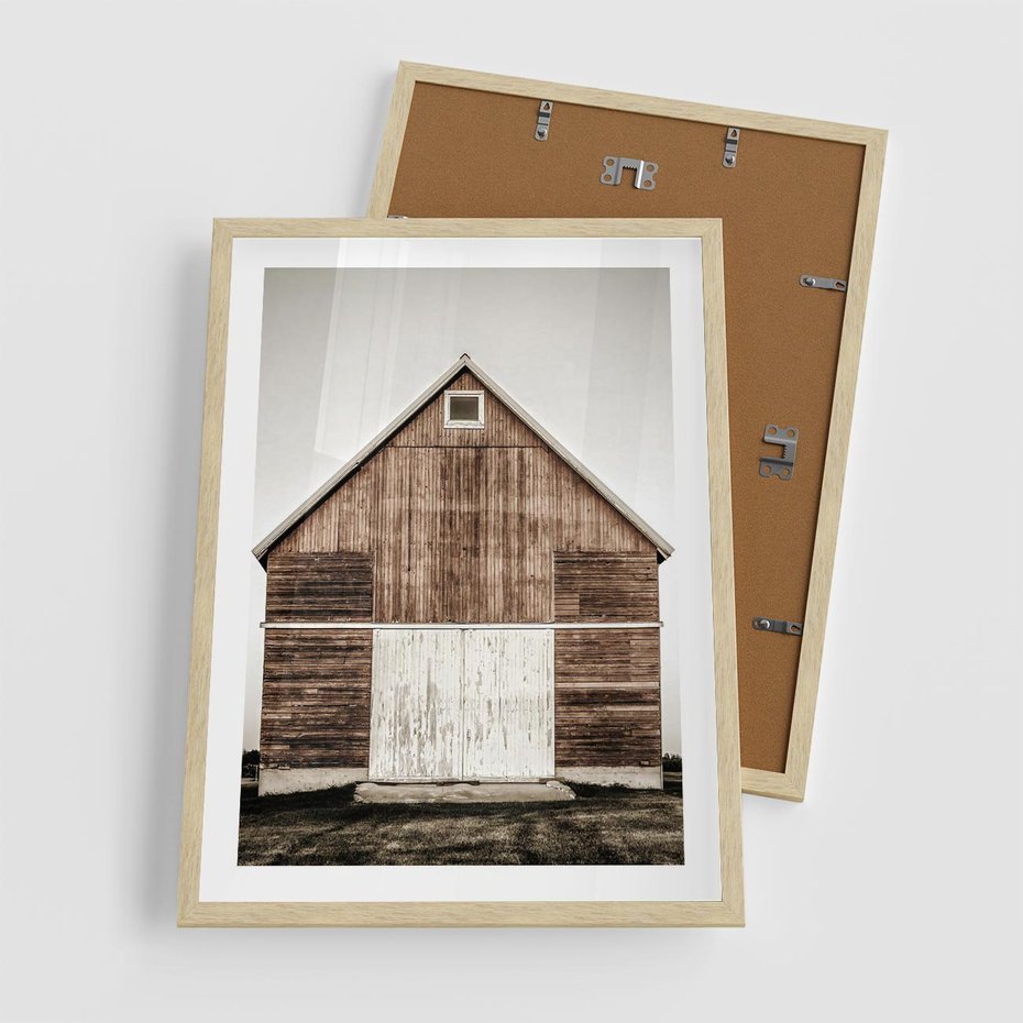 Plakat w ramie 50x70 - Rustykalny Drewniany Domek - domek, drewniany dom - rama drewno