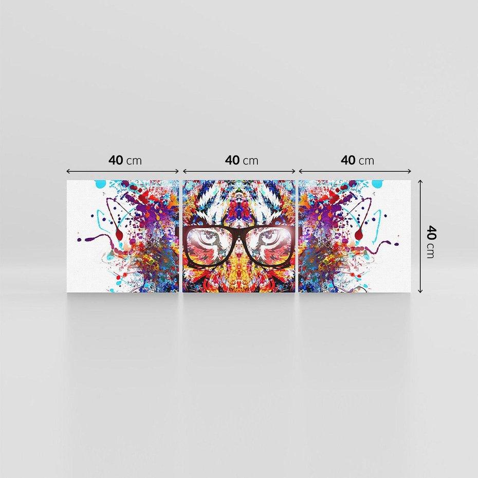 Obraz na płótnie 120x40 - Tygrys w graficznej oprawie - tygrys, grafika