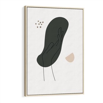 Obraz w ramie 70x100 - Tajemnicze Impulsy - szkic jedną linią, one lone - rama drewno