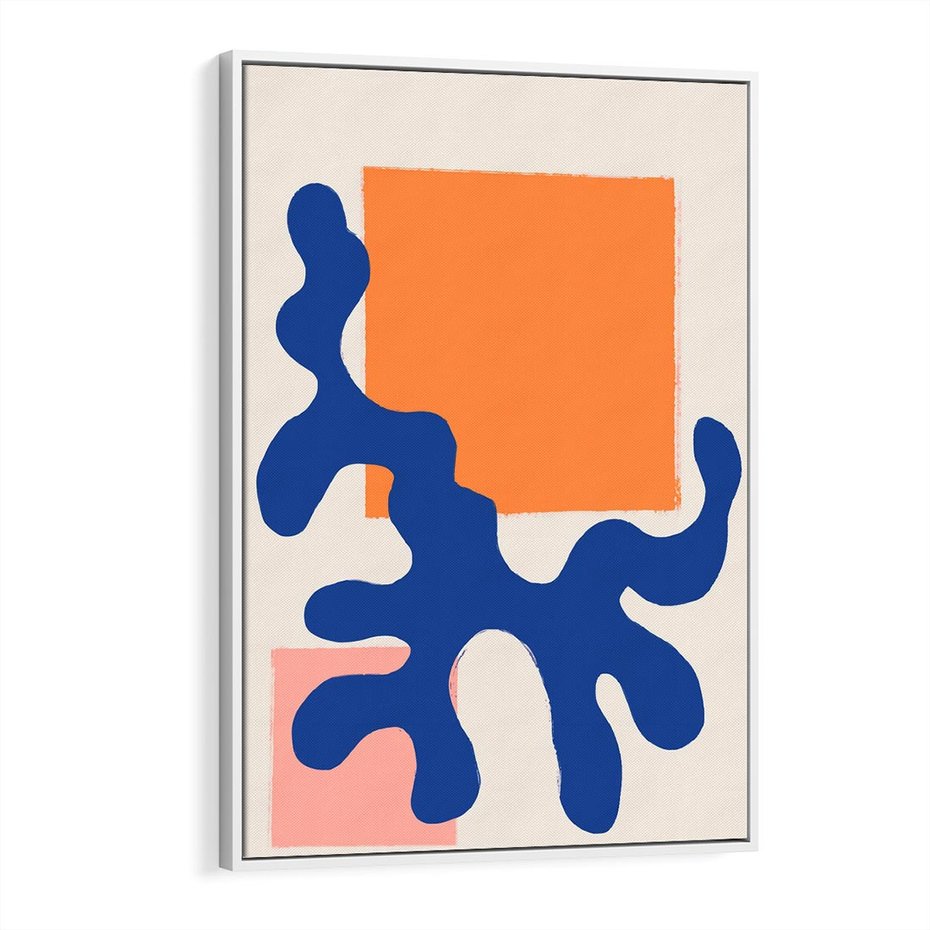 Obraz w ramie 50x70 - Bezczasowe Pastelowe Plamy - abstrakcja, nowoczesny plakat - rama biała