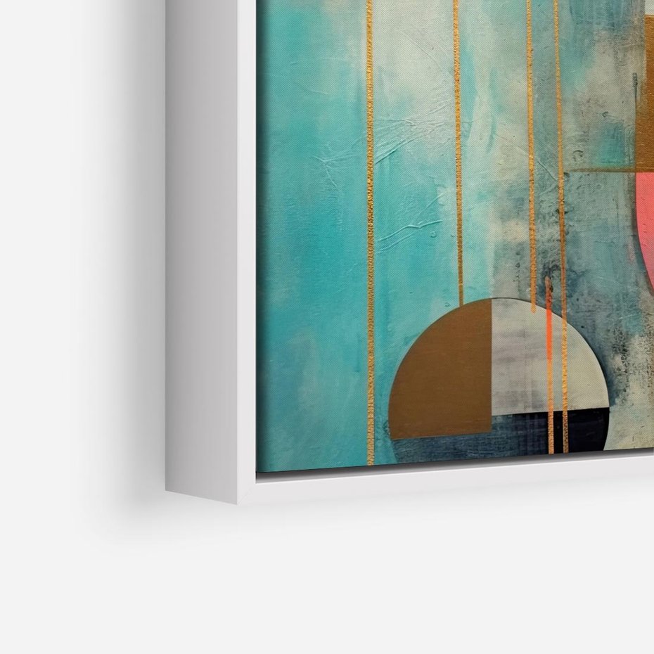 Obraz w ramie 50x50 - Abstrakcyjny Bałagan - abstrakcja, obraz olejny - rama biała