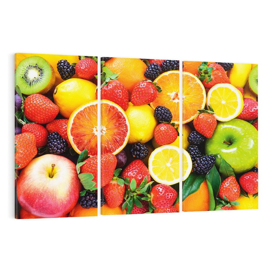 Obraz na płótnie 120x80 - soczysta symfonia smaków - owoce, jabłka