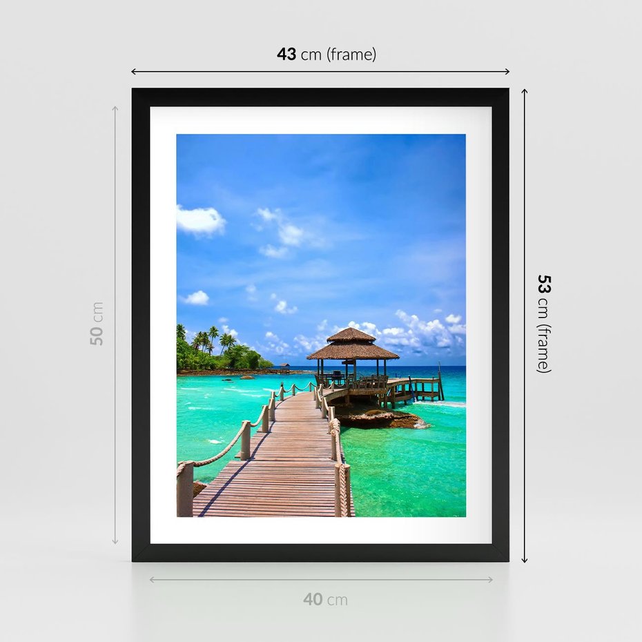 Plakat w ramie 40x50 - Magia tropikalnego oceanu - ocean, tropiki - rama czarna