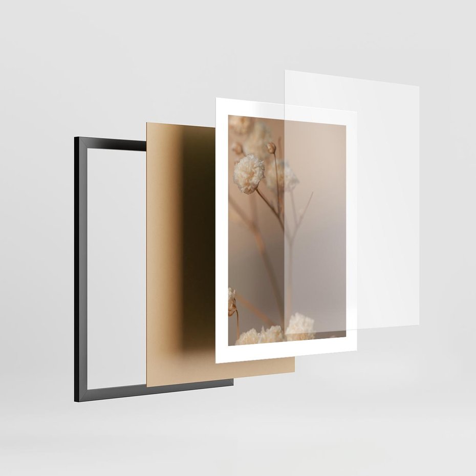 Plakat w ramie 30x40 - Subtelna gipsówka - gipsówka, suche - rama czarna