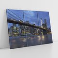 Obraz na płótnie 120x80 - Mosty Manhattanu nocą - most, Nowy Jork