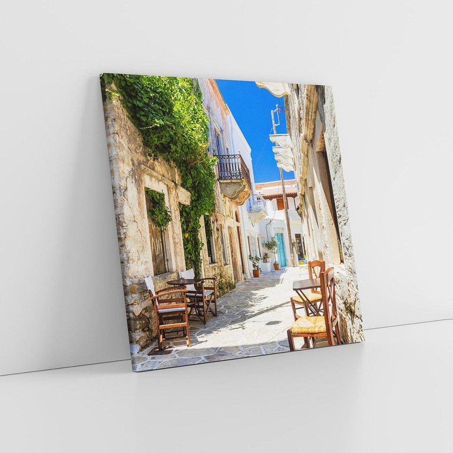 Obraz na płótnie 40x40 - Magiczny Spacer - uliczka, perspektywa