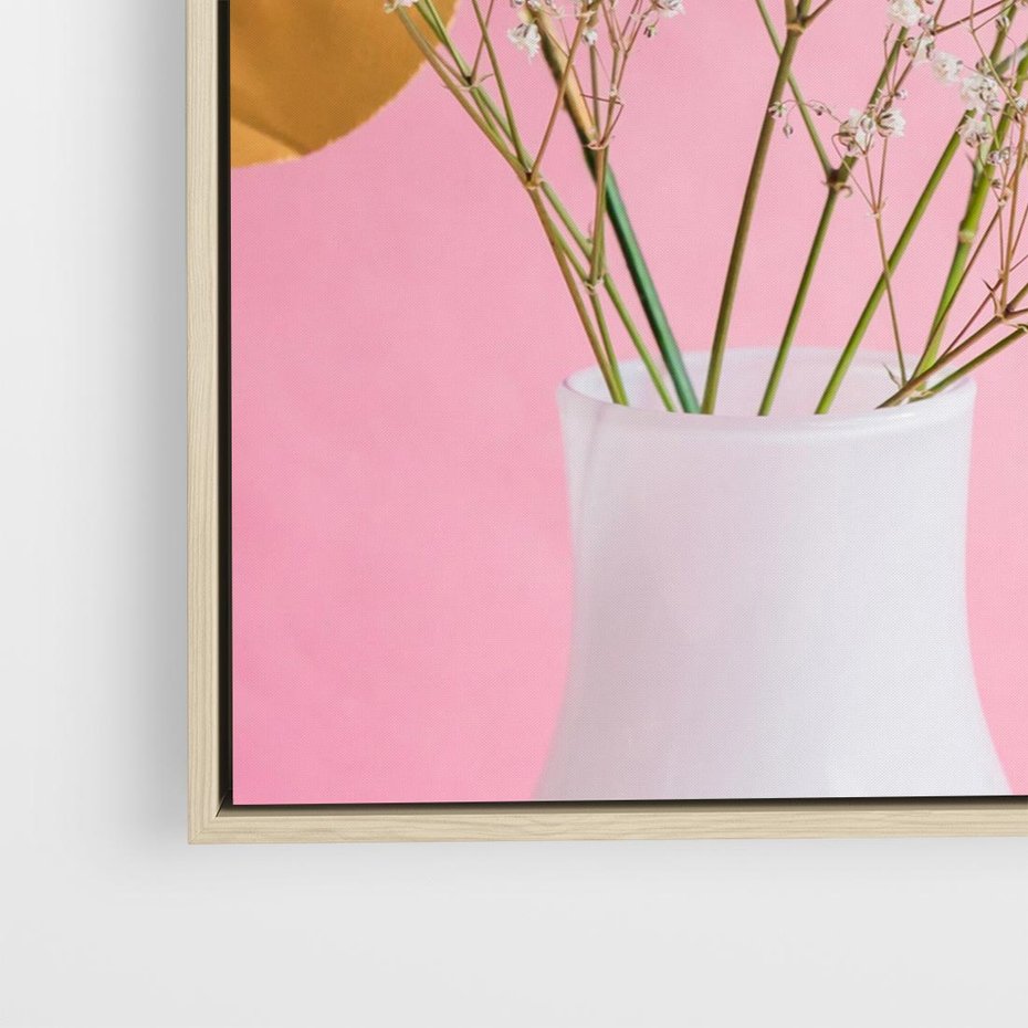 Obraz w ramie 80x80 - Przyjemność Złotej Natury - złote, liście - rama drewno