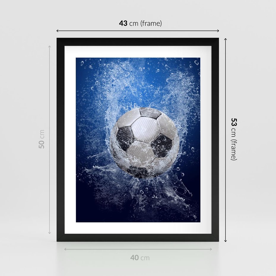 Plakat w ramie 40x50 - Młodzieżowy Zapał - piłka, młodzieżowy - rama czarna