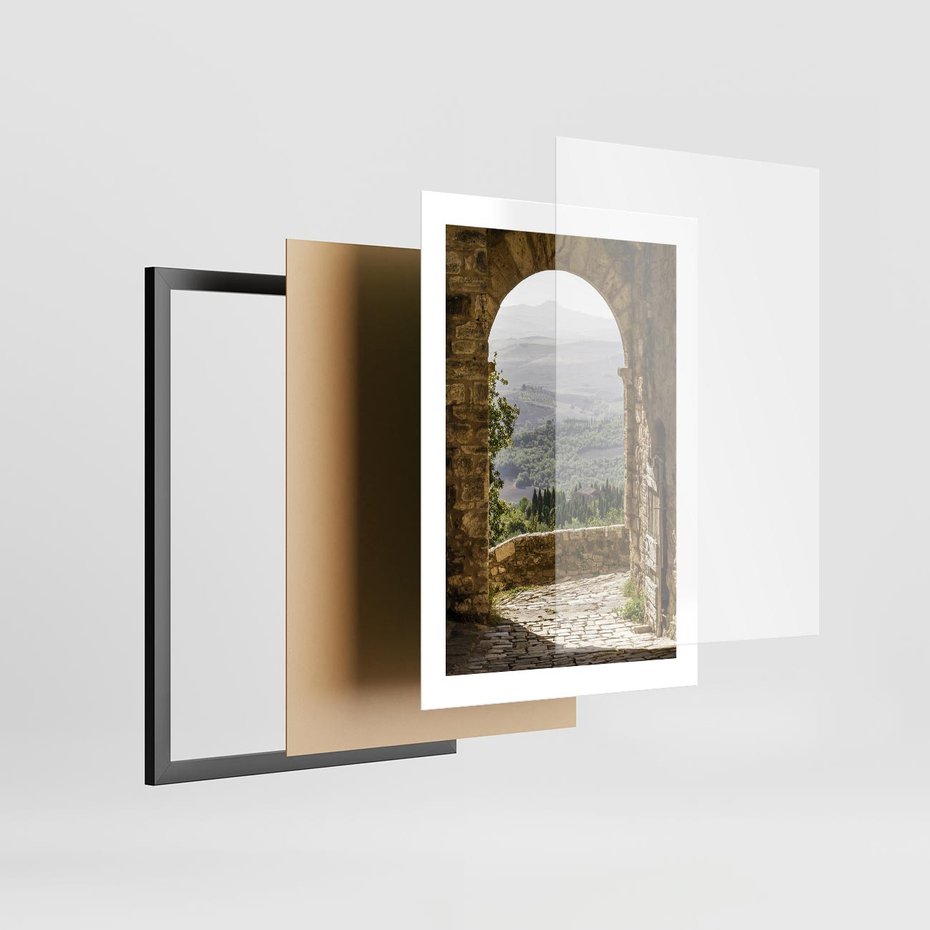 Plakat w ramie 30x40 - Słoneczne Piękno Włoch i Prowansji - Włochy, Prowansja - rama czarna