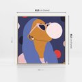 Obraz w ramie 80x80 - Odbicie Kobiety - nowoczesny plakat, styl retro - rama drewno