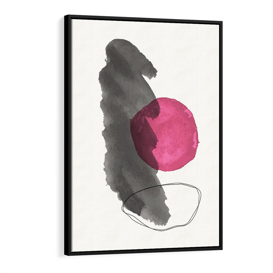 Obraz w ramie 70x100 - Bezczasowe Rytmy - abstrakcyjne nieregularne plamy, czarny - rama czarna