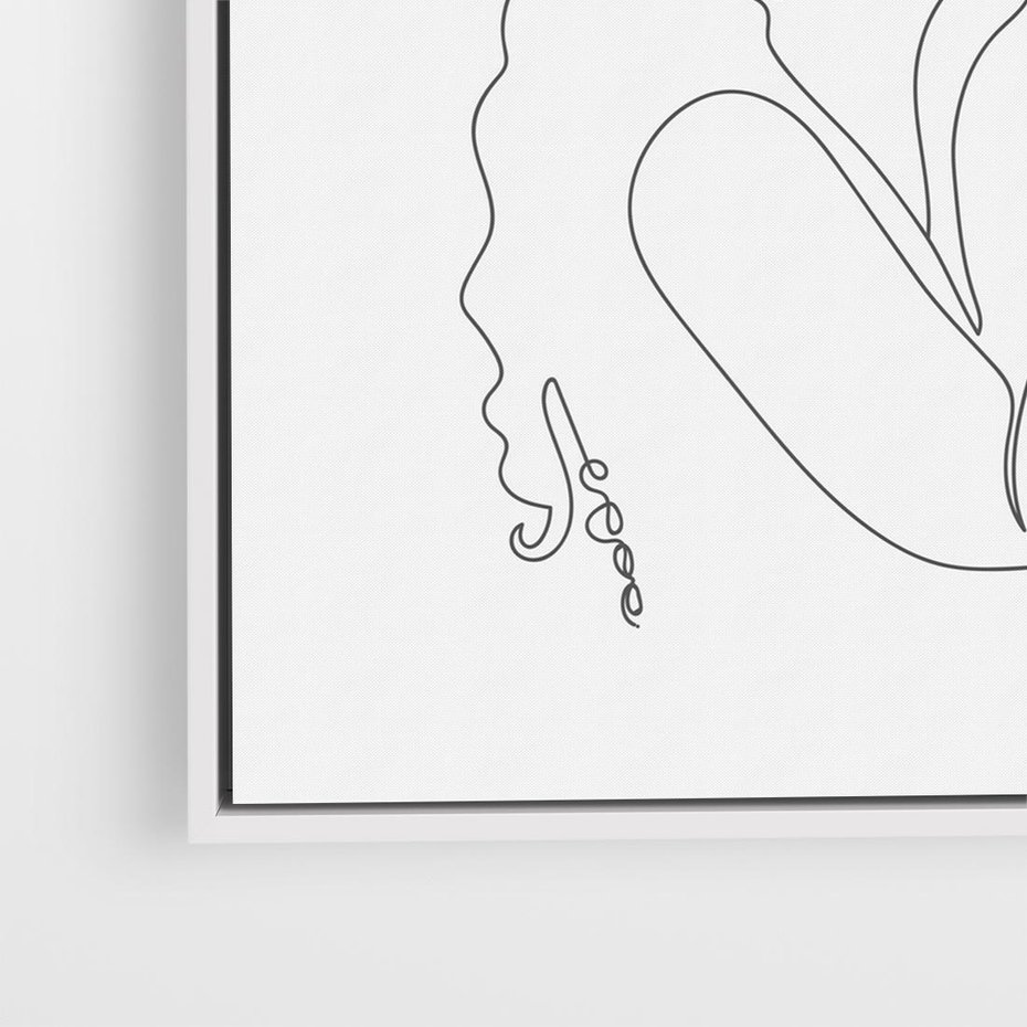 Obraz w ramie 80x80 - Wewnętrzne Emocje - para zakochanych, kobieta i mężczyzna - rama biała