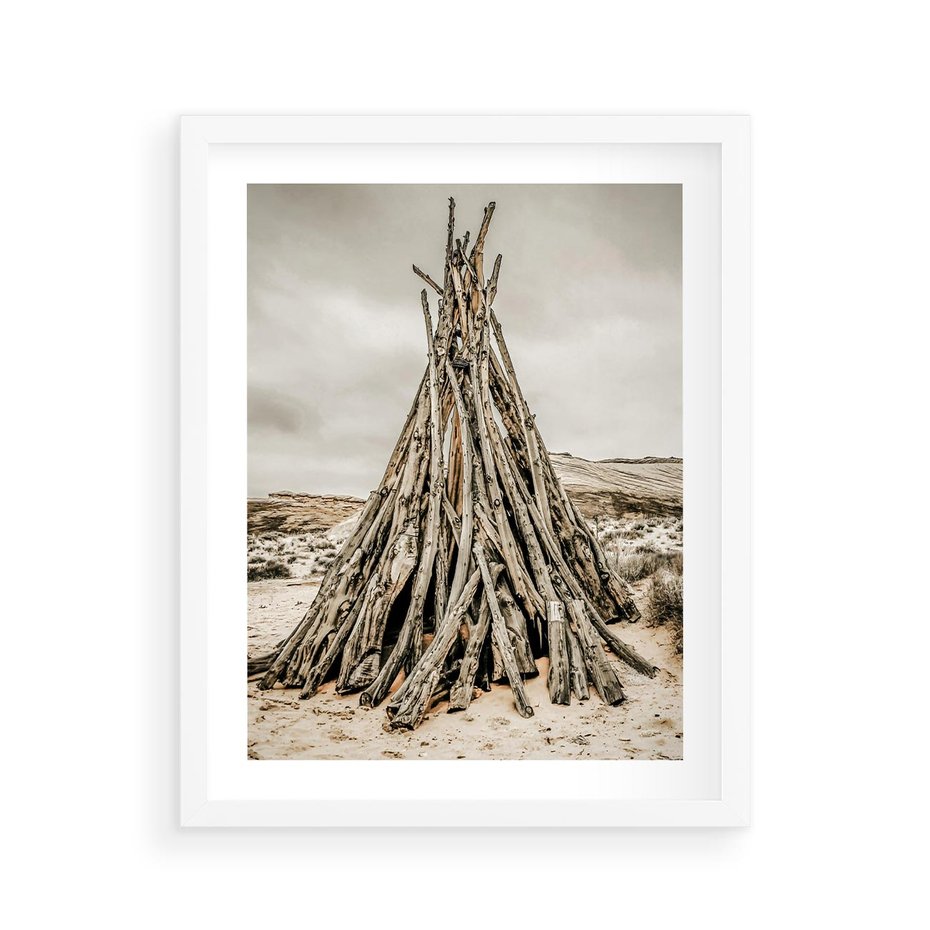 Plakat w ramie 40x50 - Ciepło Przeszłości - retro fotograia, odcienie sepii - rama biała