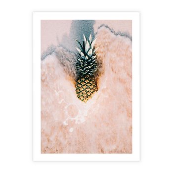 Plakat bez ramy 40x50 - Egzotyczna Plaża - ananas, na plaży