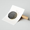 Plakat bez ramy 30x40 - Kontrast Kształtów - minimalistyczna grafika, czarna plama