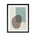 Plakat w ramie 50x70 - Rozkwitające Formy - geometryczne elementy, stonowane ziemiste kolory - rama czarna