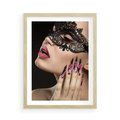 Plakat w ramie 50x70 - Piękno na tipsach - beauty, manicure - rama drewno