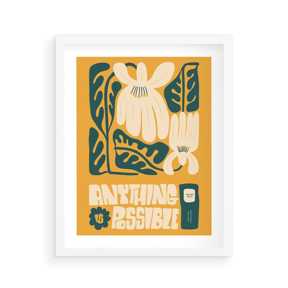 Plakat w ramie 40x50 - Impulsy Harmonii - kwiaty, nowoczesny plakat - rama biała