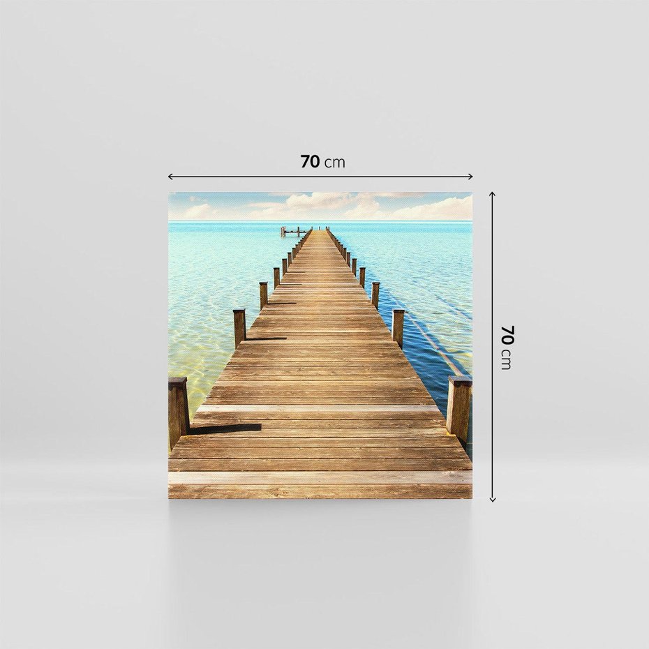 Obraz na płótnie 70x70 - Pomost nad morską przestrzenią - pomost, morze