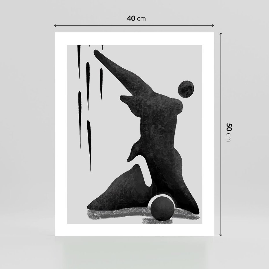 Plakat bez ramy 40x50 - Czarno-Biała Grafika Postaci - nowoczesna grafika, plakat