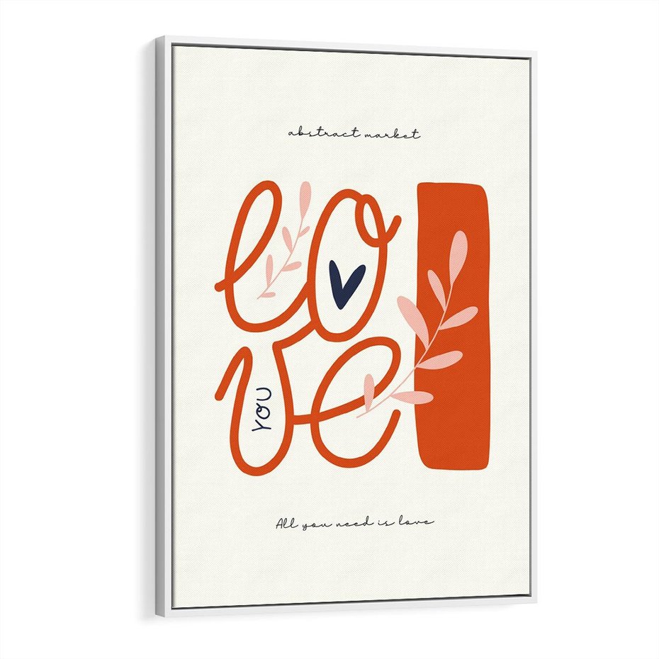 Obraz w ramie 70x100 - Pastelowa Siła Miłości - miłość, love - rama biała