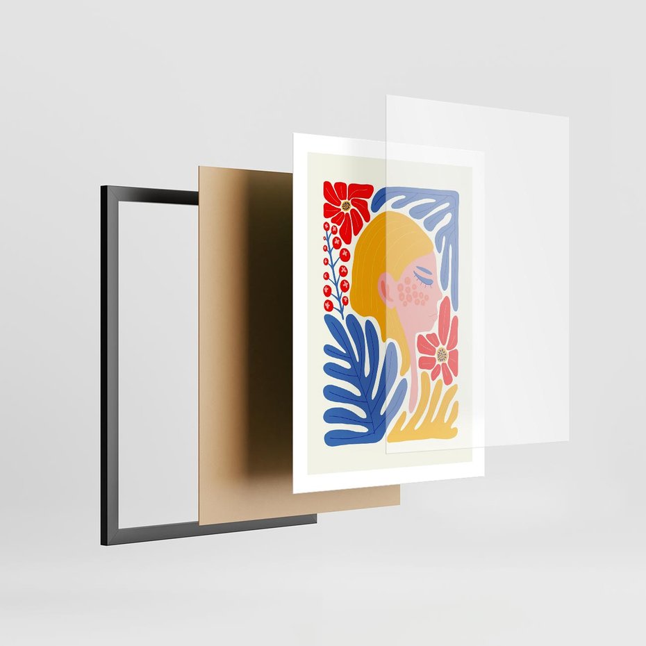 Plakat w ramie 50x70 - Kolorowe Rytmy - kobieca sztuka, abstrakcja - rama czarna