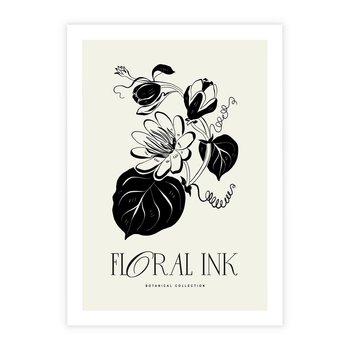 Plakat bez ramy 50x70 - Odbicie kwiatowych chwil - kwiaty, typografia