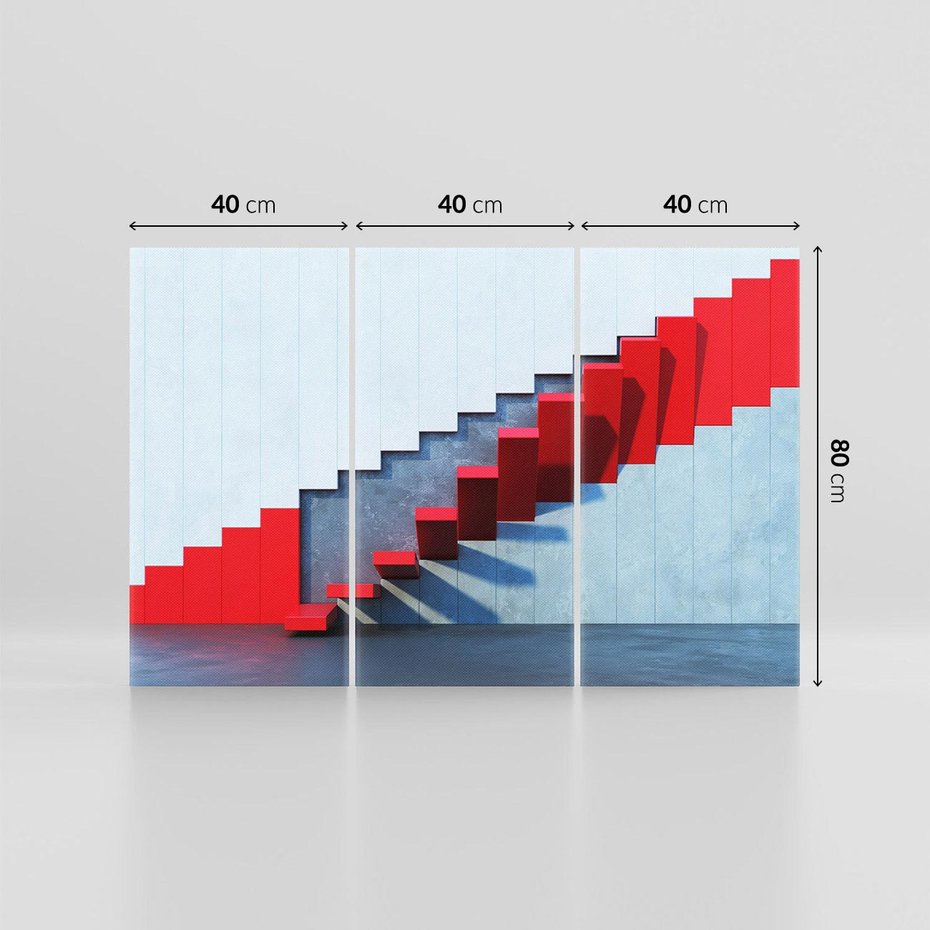 Obraz na płótnie 120x80 - Schody w abstrakcyjnej podróży - schody, abstrakcja