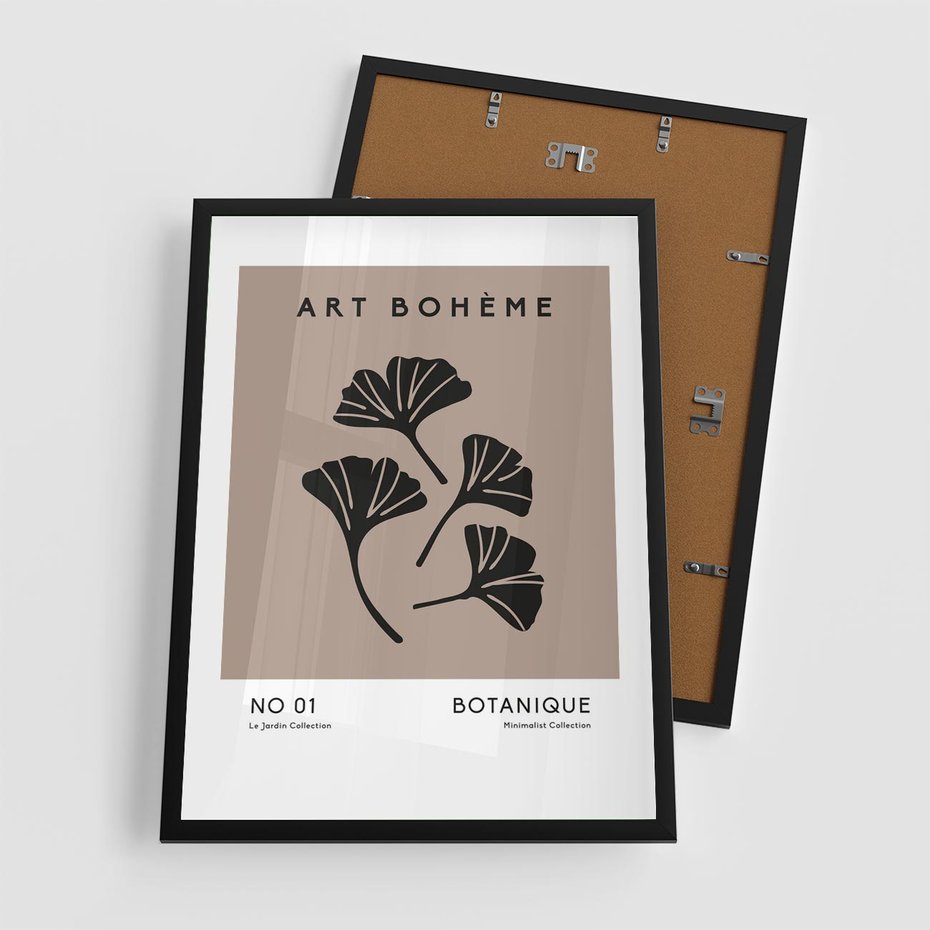 Plakat w ramie 50x70 - Botaniczne wymysły - sztuka boho, plakat - rama czarna