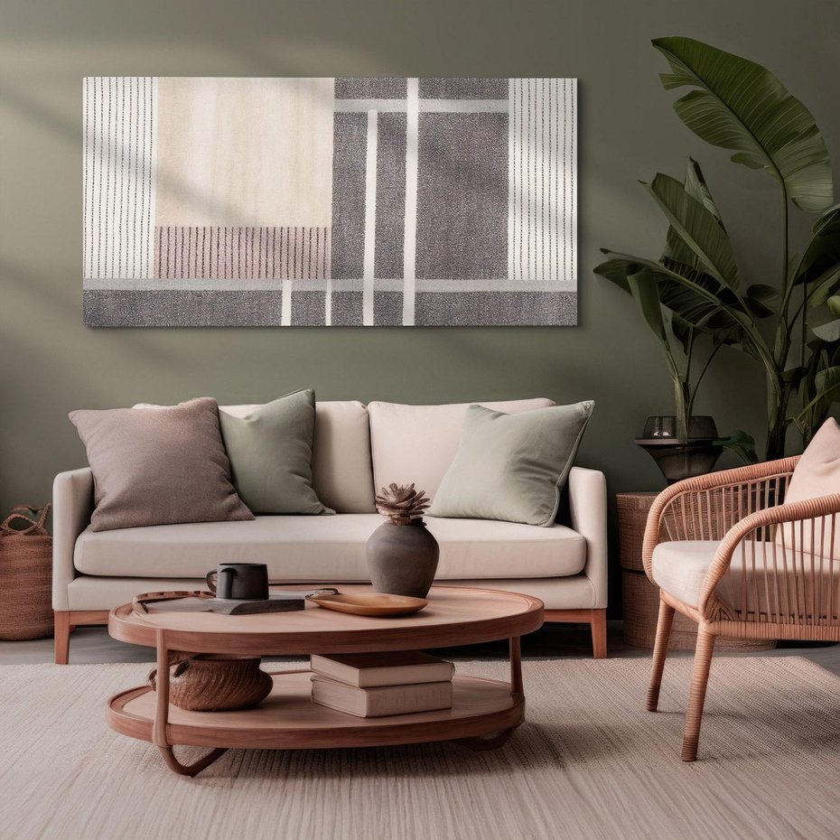 Obraz na płótnie 120x60 - Harmonia skradzionych odcieni - symetryczne, geometryczne pasy