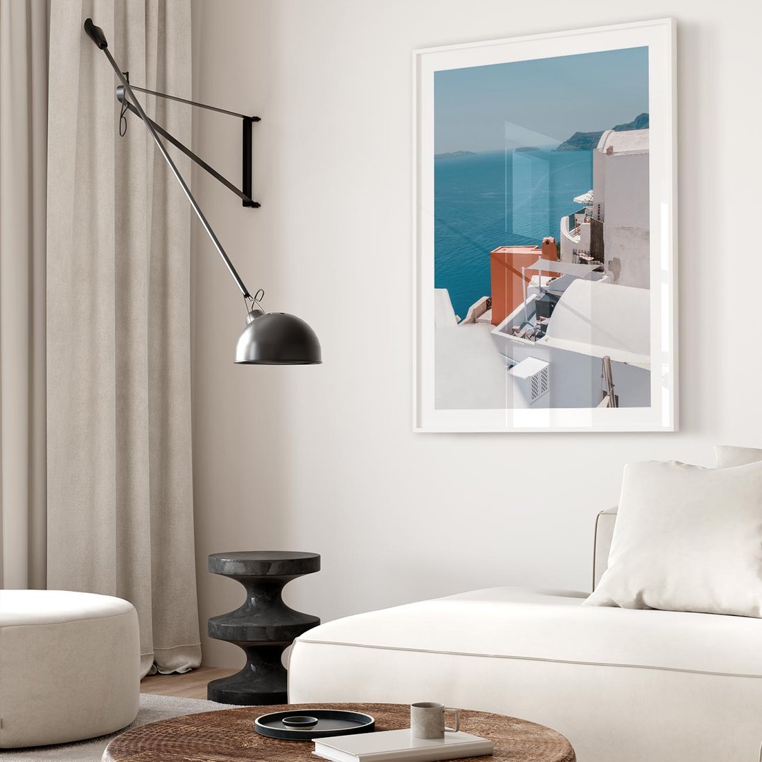 Plakat bez ramy 50x70 - Magiczna Wyspa na Twojej Ścianie - Santorini, wyspa