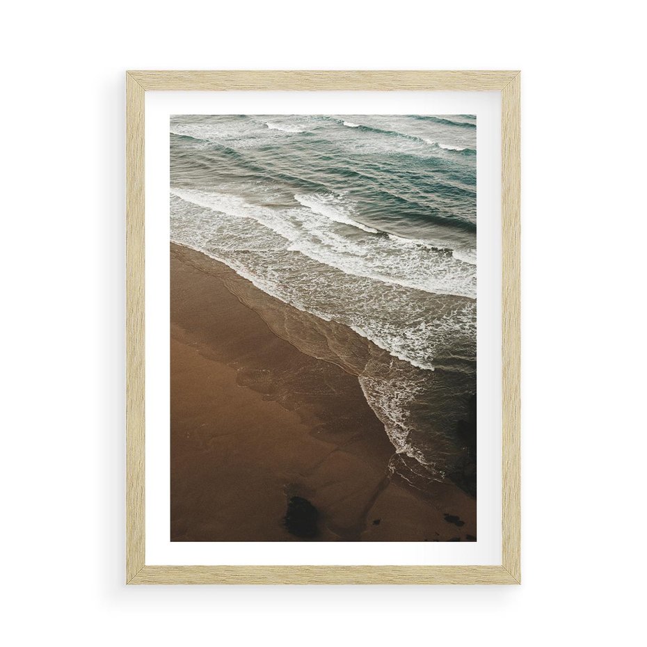 Plakat w ramie 50x70 - Spokój nad plażą - plaża, morze - rama drewno