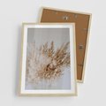 Plakat w ramie 50x70 - Boho Urok Traw Pampasowych - suche trawy, pampas - rama drewno