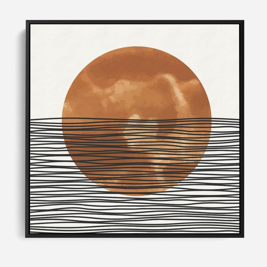 Obraz w ramie 50x50 - Okrąg Mocy - boho obraz, geometria - rama czarna