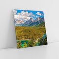 Obraz na płótnie 80x80 - Górska harmonia las i szczyty - góry, las
