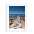 Plakat w ramie 50x70 - Oaza spokoju - plaża, morze - rama biała