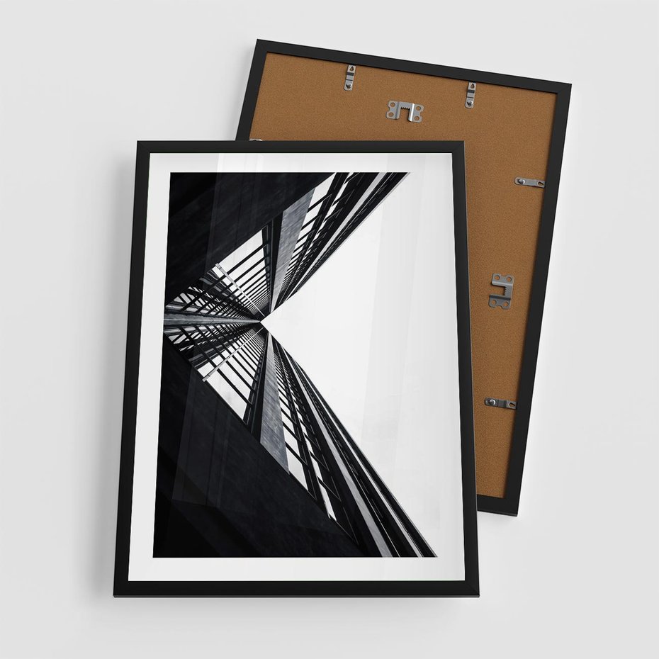 Plakat w ramie 50x70 - Nowoczesność w Linii - architektura, proste linie - rama czarna