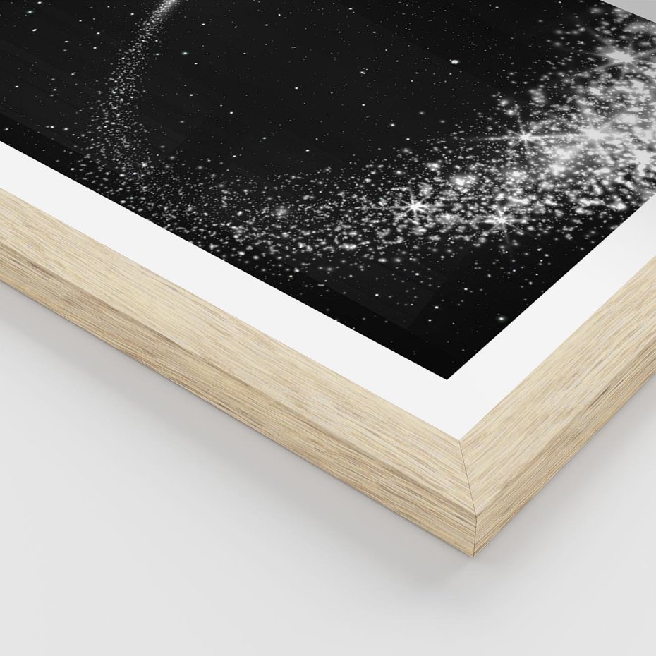 Plakat w ramie 50x70 - Kometa wśród gwiazd - kometa, gwiazdy - rama drewno